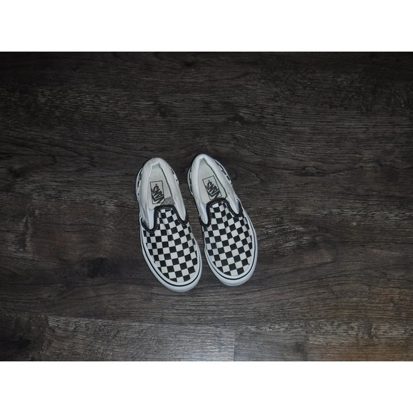 Vans Other - Vans Kids Classic Slip On Checkerboard Shoes Size 1 US Black White